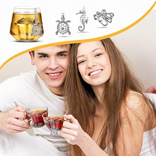 Chengu 3 Sets Loose Leaf Tea Infusers Stainless,Aquatic Creatures