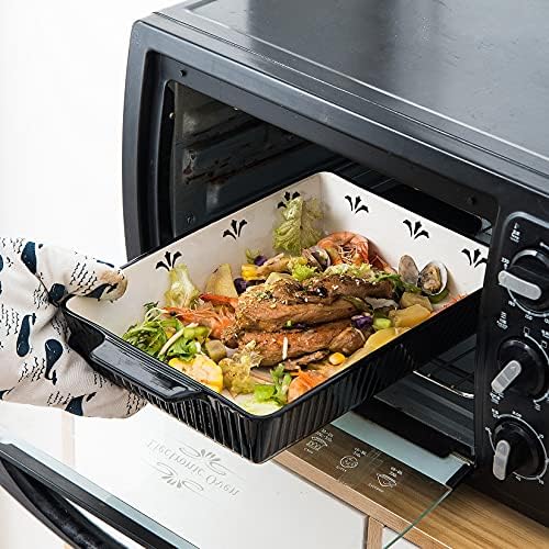 Ceramic Baking Dishes Set, 13x9 Inch, 3pcs, Black