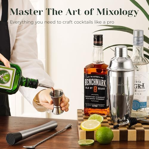Cocktail Shaker Set,24-Piece Bartender Kit – Complete Bartending Kit