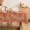 Softalker Large Fall Tablecloth Rectangle 60x104 inch, Faux Linen