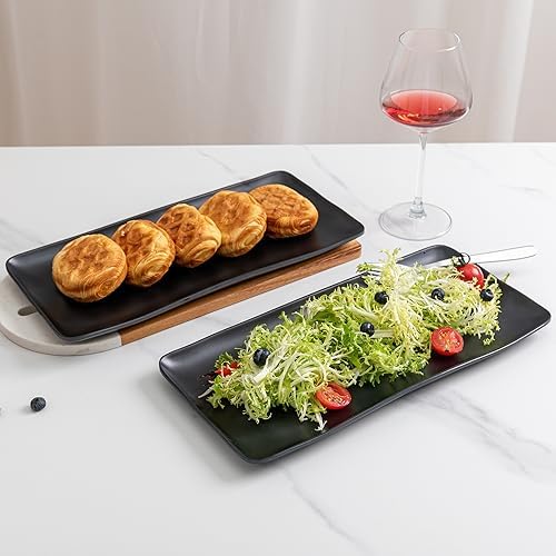 Melamine Rectangular Serving Platters and Trays set, set of 4,14” x 7”