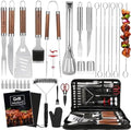 Yoehka 34-Piece BBQ Grilling Accessories Set, Brown