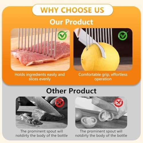 2Pcs Stainless Steel Onion Holder for Slicing, Onion Slicer Holder
