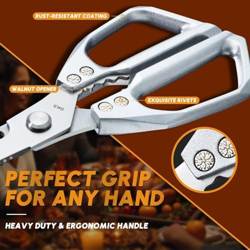Huusk Kitchen Scissors for Food - Multifunction Kitchen Shears Heavy