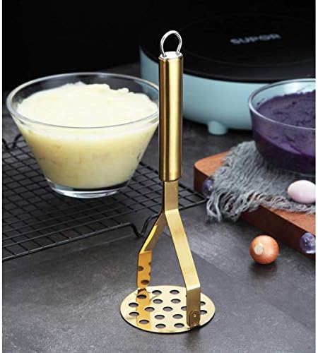 Berglander Potato Masher, Heavy Duty Stainless Steel Gold Potato Ricer