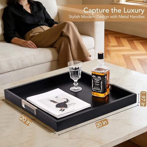 Joy&Grace Large Square Ottoman Tray for Living Room and Coffee Table