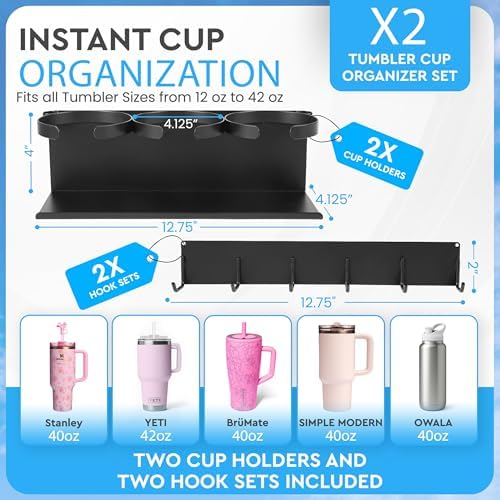 Magnetic Stanley Cup Holder for Refrigerator, Water Bottle Organizer