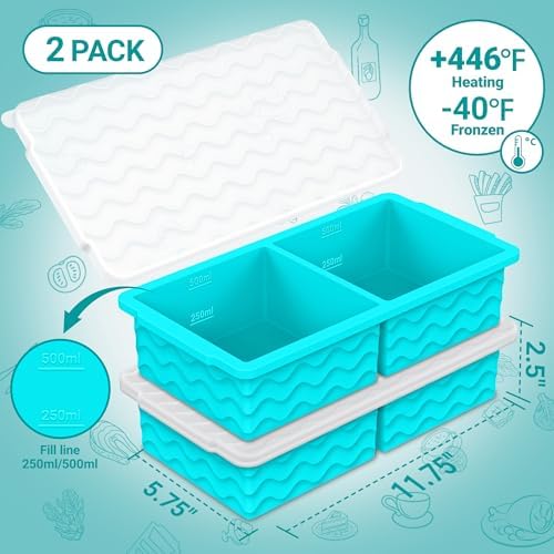 Aopigavi Silicone Freezer Tray with Lid – 2-Cup Soup Freezer Container