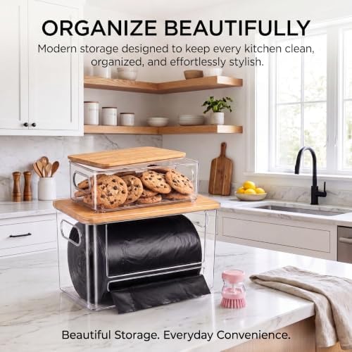 2-Pack Trash Bag Holder for Kitchen, Acrylic Trash Bag Dispenser
