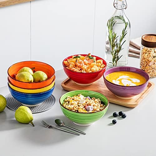 vancasso Bonita Cereal Bowls Set of 6-27 Oz Ceramic Soup Bowls