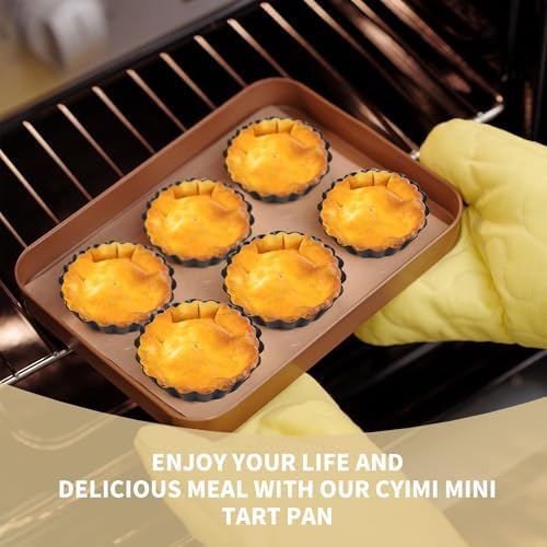 12 pcs Egg Tart Molds, 3" Mini Tart Pans Removable Bottom, Cupcake