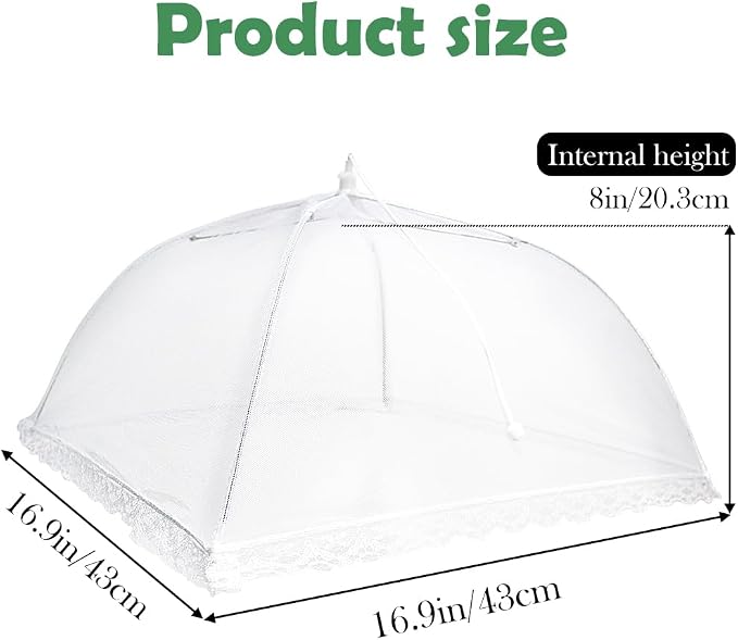 4 Pack Mesh Food Covers, Large and Tall 17x17 Pop-Up Encrypted Plate Serving - Image 4