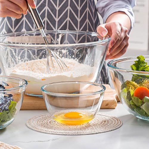 2pcs Glass Mixing Bowl Set 500ml for Salad and Vegetables Xmas