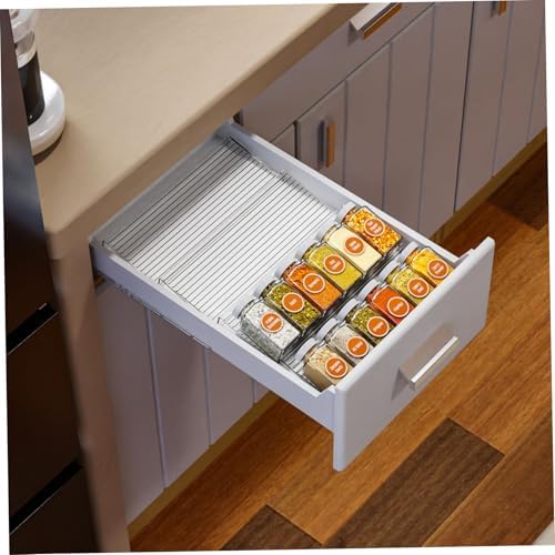 Spice Drawer Organizer, 4Pcs Clear Plastic Spice Organizer Large
