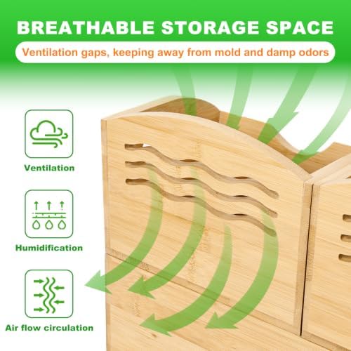 Bamboo Pantry Storage Bins,Stackable Potato & Onion Storage