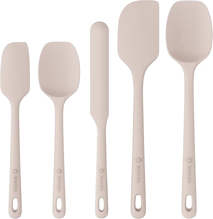 ChefAide 5 Pieces Silicone Spatula Set, Food Grade Rubber Spatula, Upgrade by ChefAide