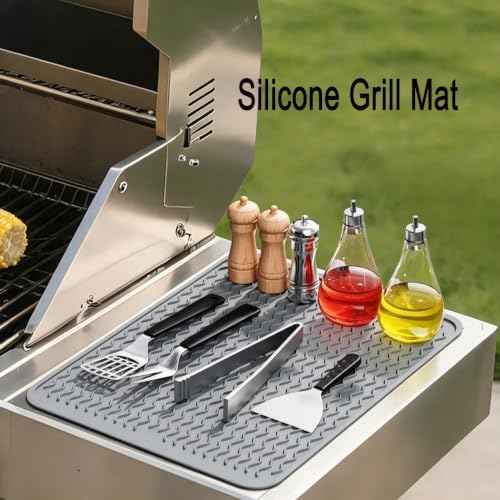 Silicone Dish Drying Mat,Silicone Grill Mat, Grey,12" x 16"