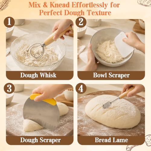 Complete Sourdough Starter Kit with Round & Oval Silicone Banneton