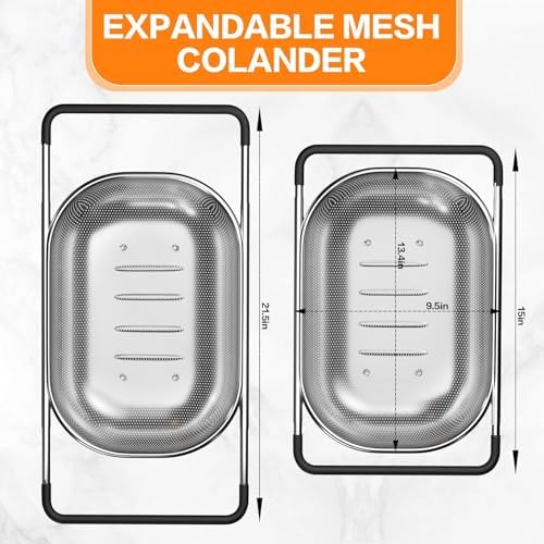 Colander - Strainers and Colanders - Sink Strainer Basket - Expandable
