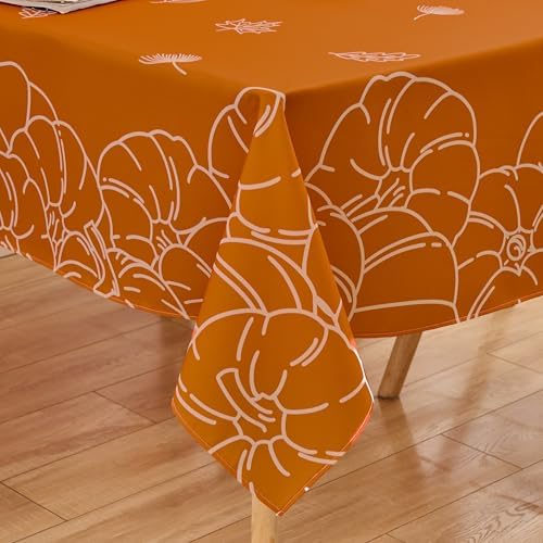 Fall 60x102 Rectangle Tablecloth Orange Thanksgiving Pumpkins Autumn