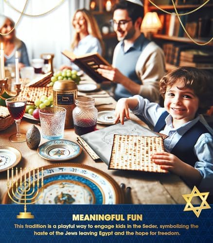 AceList Passover Matzah Cover & Afikomen Bag, 15 in Satin, Silver
