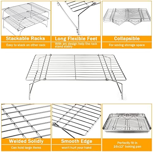 TeamFar Cooling Rack, 5-Tiers Stainless Steel Baking Cooling Wire Rack