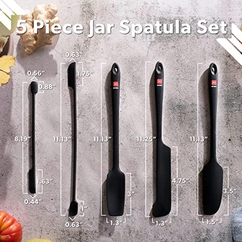 DI ORO Silicone Jar Spatula & Scraper Set - 600F Heat Resistant, 5-Pc
