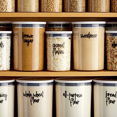 Talented Kitchen Pantry Labels for Food Containers - 157-Piece, Black