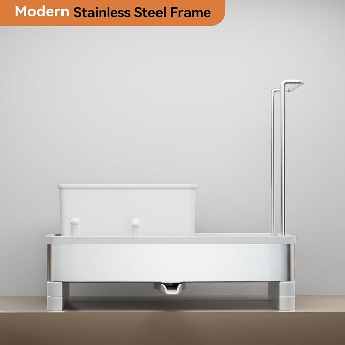 Laveshop Sponge Holder for Kitchen Sink, Rustproof Stainless Steel Sink Caddy - Image 4