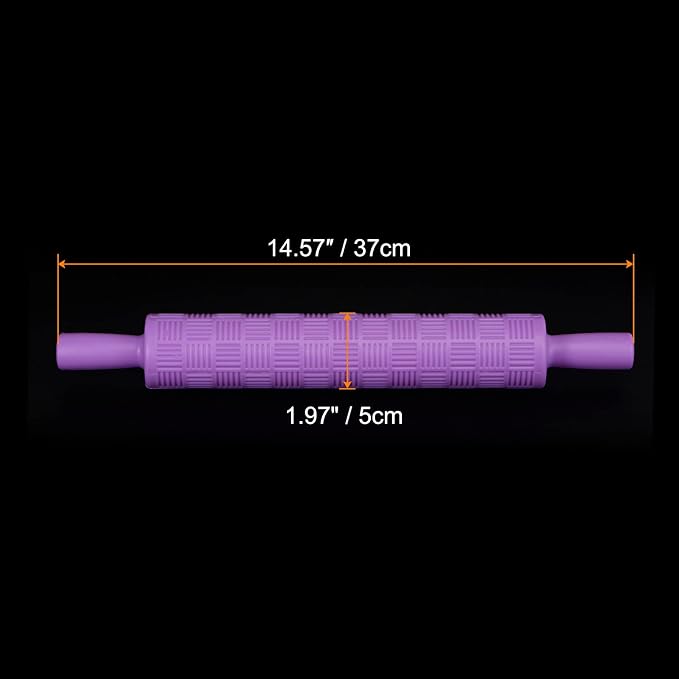 HARFINGTON Pattern Embossed Rolling Pin 14.57" x 1.97" Strip 3D Pattern PP - Image 2