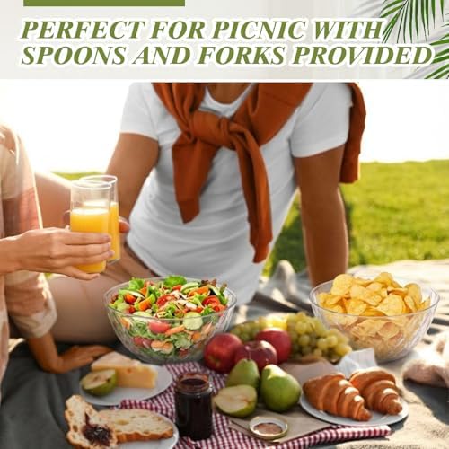 4 Pack Large Plastic Salad Serving Bowl Sets, Diamond