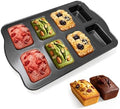 Mini Loaf Baking Pan, 8-Cavity Non-Stick Bread Pans Set, Gray