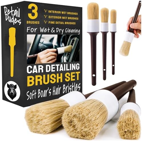 Detail Dudes Car Detailing Brush Set, 3-pc