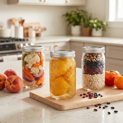 32oz Wide Mouth Mason Jars, 2-Pack with Lids
