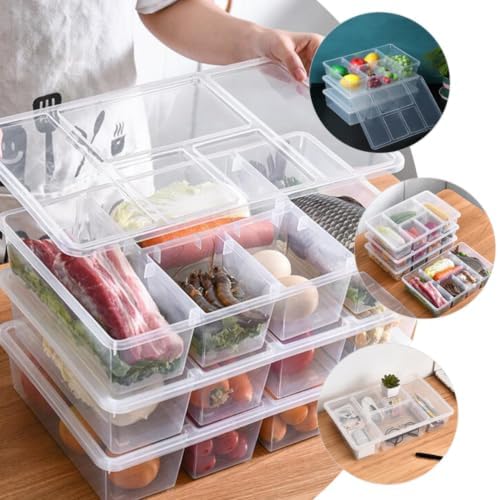 Divided Fridge Storage Container PP Food Organizer Box Stackable with