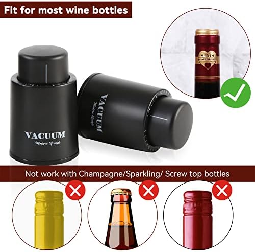 [2 PACK] Wine Bottle Stoppers,Real Vacuum Stoppers,Reusable Wine