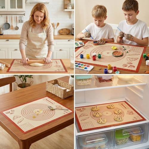 Silicone Pastry Dough Mat, 28 x 20 Inch, Extra Large