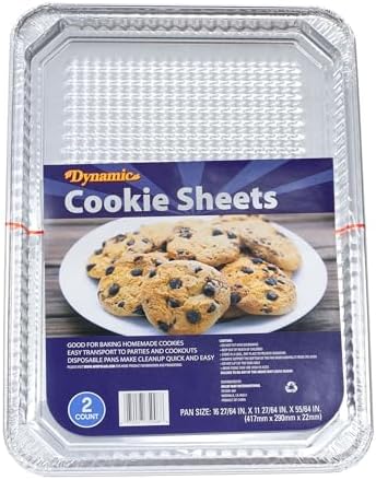 Dynamic Half Size Aluminum Cookie Sheets – Pack of 2, Tray Size 16.24”