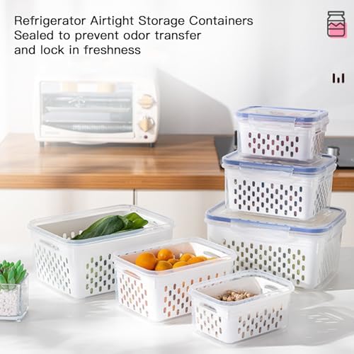 3 Pack Fruit Storage Containers with Removable Colanders