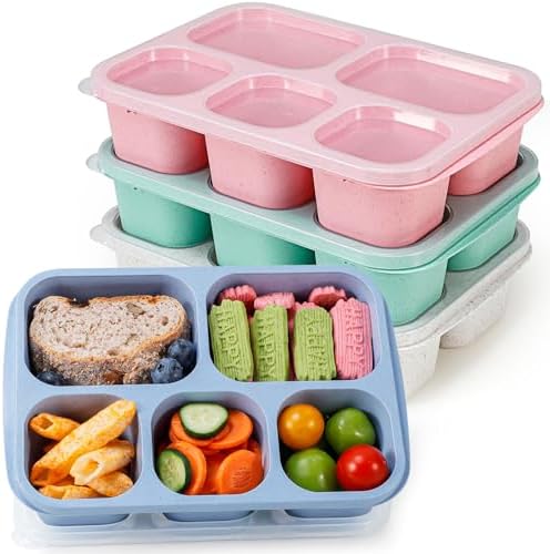 Caperci Wheat Straw Bento Snack Box Containers for Adults & Kids