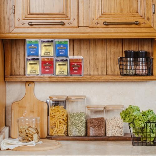 ELLDOO 2 Drawers Tea Bag Organizer, Clear Acrylic Stackable Tea Bag