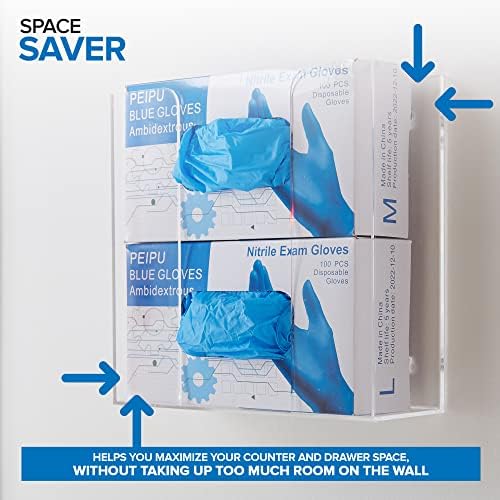 Stock Your Home Double Acrylic Gloves Dispenser, Tissue Box Shelf