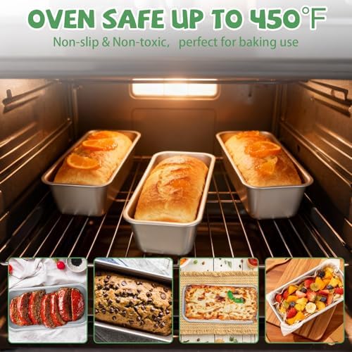 QTLCOHD 4 Pack Loaf Pans for Baking Bread, 7 x 3 Inch