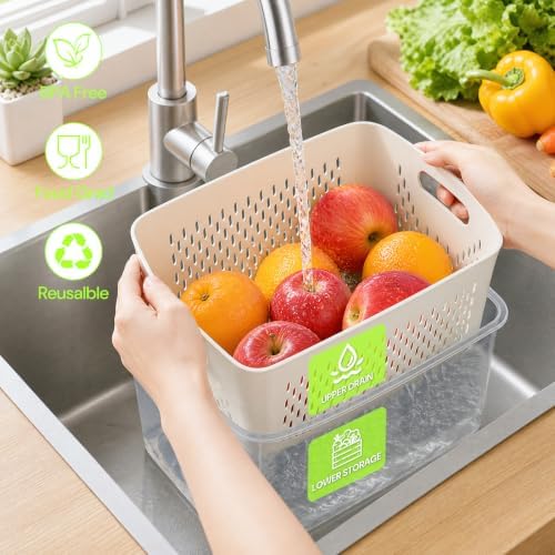 SZHLUX 5-Piece Fruit Storage Containers for Fridge