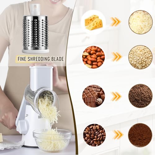 Hand-Crank Rotary Cheese Grater with Handle