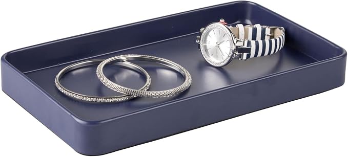 mDesign Modern Decorative Metal Guest Hand Towel Tray Holder Organizer - Image 7