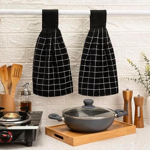 Blue Needles Hanging Kitchen Towels 100% Cotton, Set of 2-9