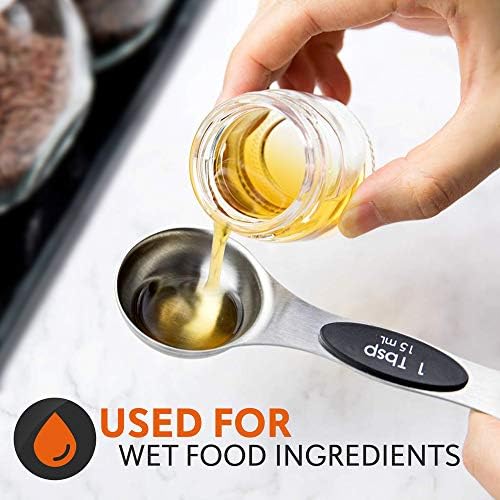 NutriChef 6-Piece Magnetic Measuring Spoon Set - Stainless Steel