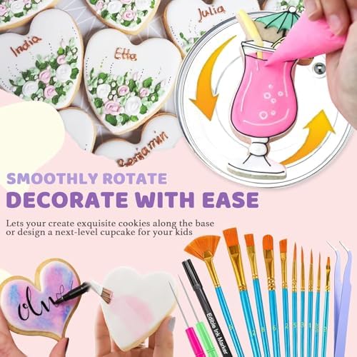 LUSHYUM Cookie Decorating Kit 118pcs with Storage Case, Royal Sugar