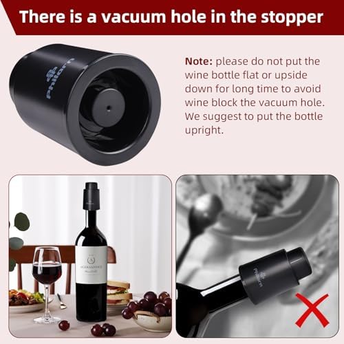 3 PACK Wine Bottle Stoppers, Philorn Vacuum Wine Stoppers - Saver